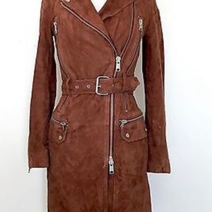 ALLSAINTS  (Chiltern Mac) Suede Leather Trench